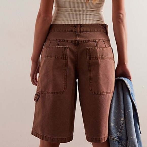 NWOT Free People Bayside Carpenter Shorts - SZ . 0 - Brown - Picture 3 of 7